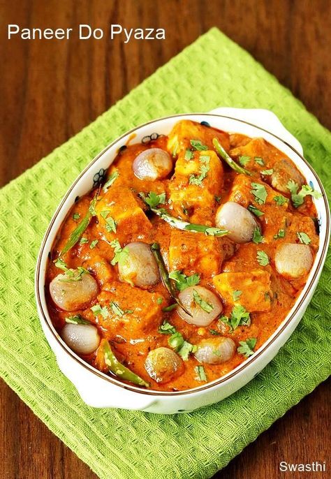 Paneer do pyaza recipe | How to make paneer do pyaza Indian Paneer Recipes, Paneer Dishes, Indian Veg Recipes, Spicy Snacks Recipes, Breakfast Recipes Indian, Recipe Vegetarian, Chaat Recipe, Spicy Snacks, Indian Dessert Recipes