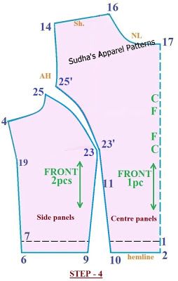 Sudha's Apparel Patterns: How to make High Neck Saree Blouse design? Blouse Pattern Indian, High Neck Saree Blouse, Aya Couture, Blouse Free Pattern, Blouse Tutorial, Pattern Drafting Tutorials, Sewing Measurements, Sewing Collars, Sewing Blouses