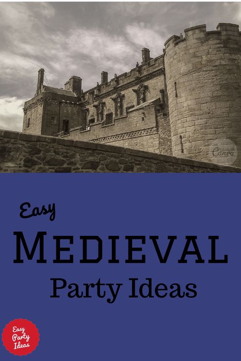 A unique and creative Medieval Party theme for adults! Invitations, Decorations, Games and more! | Easy Party Ideas and Games #medieval #partyideas #partygames #easypartyideas Medieval Party Ideas, Medieval Theme Party, Adult Party Ideas, Easy Party Ideas, Knight Birthday Party, Medieval Banquet, Medieval Theme, Viking Party, Theme Party Ideas