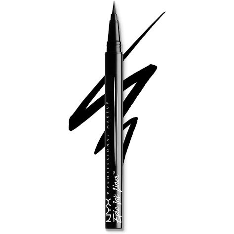 NYX PROFESSIONAL MAKEUP Epic Ink Liner, Waterproof Liquid Eyeliner - Black, Vegan Formula Epic Ink Liner, Makeup Collage, Waterproof Pen, Revlon Professional, Eye Makeup Styles, Waterproof Liquid Eyeliner, Brown Eyeliner, Best Eyeliner, Mascara Tips