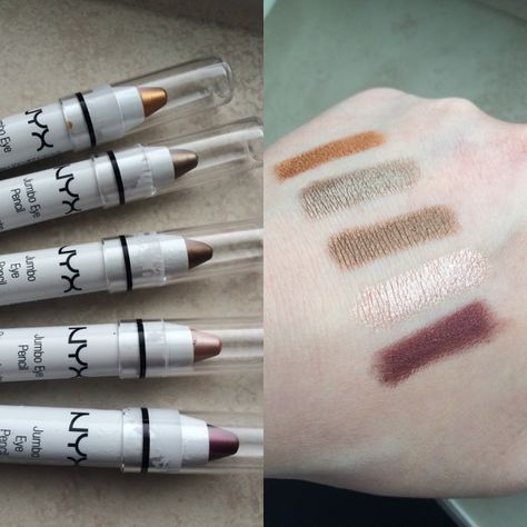 I absolutely LOVE NYX products! By far my favorite drug store brand. Nyx Jumbo Eye Pencil Yogurt, Eye Crayon Makeup, Jumbo Eye Pencil Tutorial, Eye Pencil Tutorial, Nyx Products, Nyx Jumbo Eye Pencil, Jumbo Eye Pencil, Eye Crayon, Pencil Tutorial