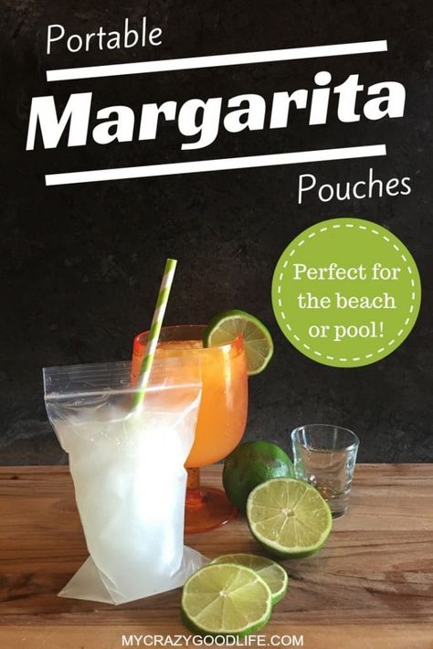 These portable margarita pouches are perfect for the beach or the pool! Carry your drink with you and pre-fill bags so you don't have to leave the party later. They're like Capri Sun for adults! Pouch Drinks Alcohol Recipes, Traveling Snacks, Poolside Food, Pool Snacks, Beach Snacks, Frozen Margaritas, Beach Drinks, Best Cocktail Recipes, Capri Sun