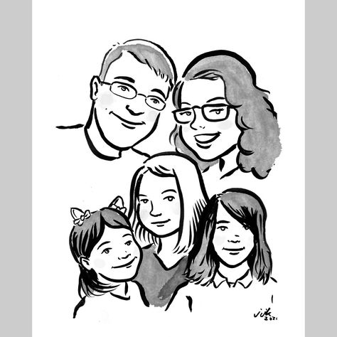 With Mom’s big day coming up, this is a reminder that I take art commissions. I make the ink drawing based on the photos you provide! 🎁 #mothersdaygift #mothersdaygiftideas #mothersdaygifts #mothersday White Ink Drawing, Jedi Academy, Instant Family, Lunch Lady, Family Drawing, Family Of Five, Family Of 5, Bristol Board, National Book Award