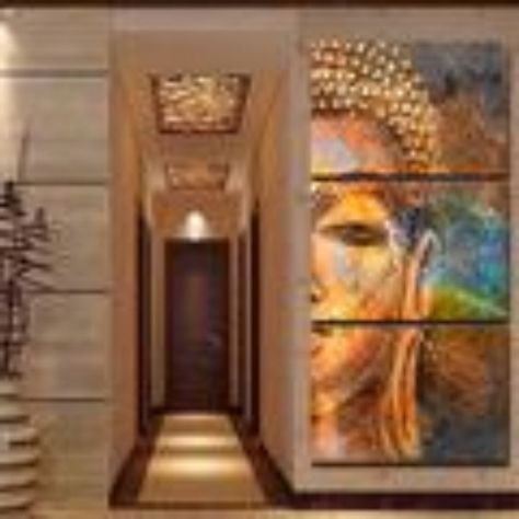 It is a three-picture combination of the meditating statue. The painting is done using spray paint in portrait format. The painting is in the form of an oil painting printed on canvas. The painting adds a contemporary style to the room. Features Style: Modern Material: Canvas Frame: Yes Technics: Spray Painting Subjects: Portrait Frame mode: Unframed Form: Three-picture Combination Modern Painting: Printed Oil Painting Frame: With Frame  What Includes 3 pc printed canvas Measurement Small(3-Piec Golden Buddha Statue, Buddha Canvas, Oil Painting Frames, Little Buddha, Buddha Wall Art, Buddha Painting, Modern Wall Art Canvas, Wall Deco, Modern Painting