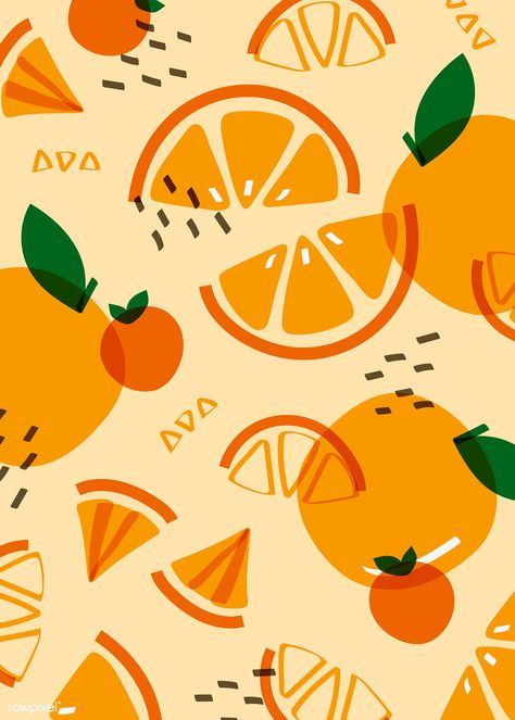 Tropical orange fruit pattern vector | free image by rawpixel.com / busbus / NingZk V. Citrus Graphic Design, Citrus Pattern, Orange Nature, Wallpaper Australia, Zebra Wallpaper, Sketch Note, Tropical Orange, Fruit Fruit, Jungle Pattern