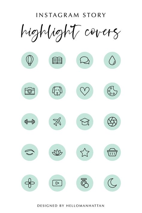 Best Instagram Feeds, Instagram Story Highlight Covers, Green Icons, Instagram Story Highlight Icons, Story Highlight Icons, Mint Green Aesthetic, Flower Background Images, Instagram Feeds, Instagram Template Design