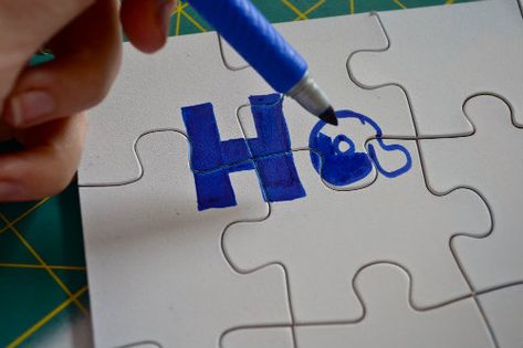 How to Make a Puzzle Card Homemade Puzzle, Make A Puzzle, Puzzle Cards, Happy Housewife, Home Management, Crafts For Kids To Make, Fun Craft, Craft For Kids, Fun Crafts For Kids