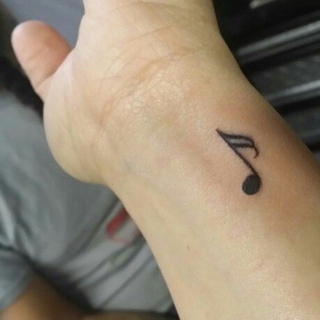 16th note,  music note tattoo, small wrist tattoo, tiny tattoo Musical Note Tattoo, Small Music Tattoos, Music Notes Tattoo, Tattoo Music, Music Note Tattoo, Music Tattoo Designs, Note Tattoo, Small Wrist Tattoos, Music Tattoo