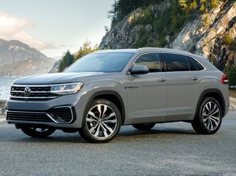 2021 Volkswagen Atlas Cross Sport front Volkswagen Atlas Cross Sport, Atlas Cross Sport, Volkswagen Atlas, New Suv, Volkswagen Car, Mid Size Suv, Car Volkswagen, Vw Touareg, Suv Cars