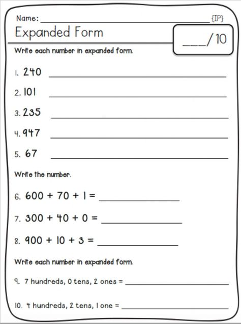 Standard And Expanded Form Worksheet, Expanded Form Math, Numbers In Expanded Form, Expanded Form Worksheets, Grade 6 Math Worksheets, Expanded Notation, Numbers Worksheet, Grade 6 Math, Maths Worksheets