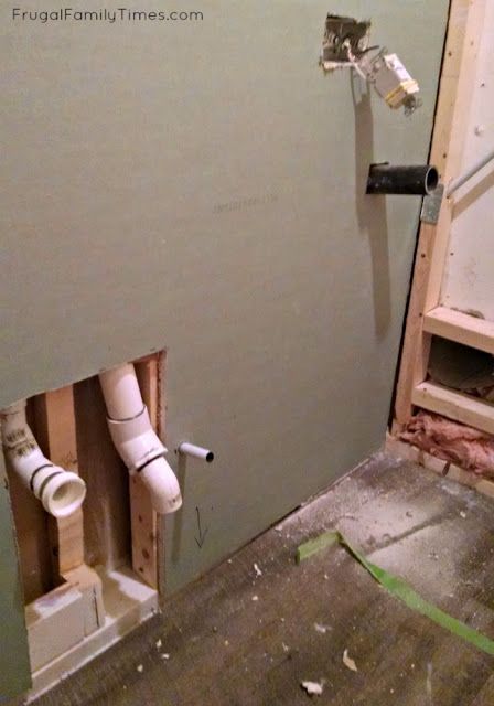 New Basement Bathroom: No Major Construction! How to Install a Powder Room with Saniflo | Frugal Family Times Basement Bathroom Plumbing, Basement Closet, Small Basement Bathroom, Basement Bathroom Design, Modern Powder Rooms, Basement Decoration, Broken Concrete, Add A Bathroom, Basement Layout