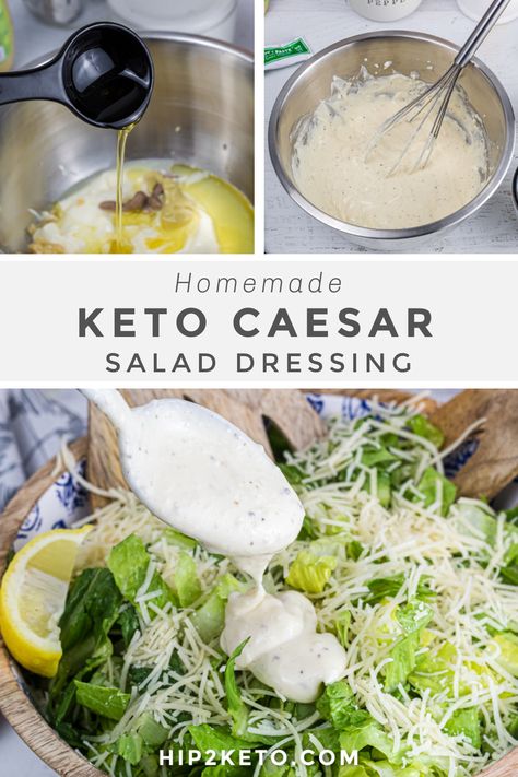 Low Carb Dressing, Ceasar Dressing, Caesar Salad Dressing Recipe, Keto Salad Dressing, Caesar Dressing Recipe, Keto Sauces, Low Carb Salad, Caesar Dressing, Custom Keto Diet