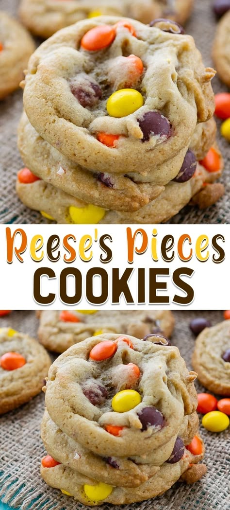 Non Messy Desserts, Easy Reeses Cookies, Reese’s Chip Cookies, Reese Pieces Cookies, Reese’s Pieces Cookies, Reese’s Cookies, Cookie Easy Recipe, Different Cookie Recipes, New Cookie Recipes