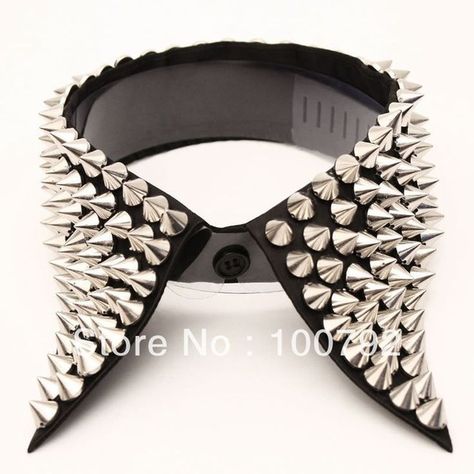 Free shipping go go fashion punk rock gothic studded rivet spike collar street style featuring polyvore Spiked Collar, Collar Detachable, Cool Ties, Estilo Punk, Punk Goth, Grunge Style, Dark Fashion, Pastel Goth, Goth Fashion