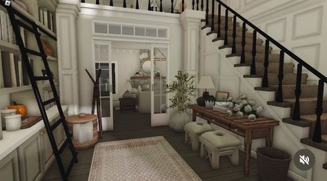 Bloxburg Farmhouse Room Ideas, Modern Suburban House, Bloxburg Hacks, San Myshuno, Bloxburg Builds, Free House Design, House Decorating Ideas Apartments, Small House Layout, Simple Bedroom Design