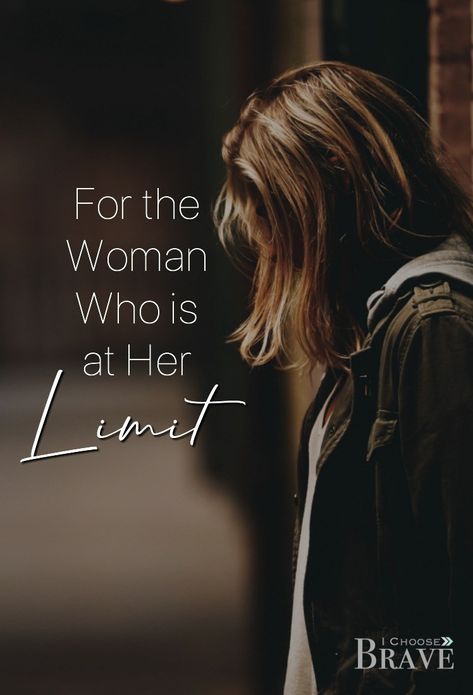 Hope for the woman who is at her limit. So often we rail against our limits, crashing into them, but what if our limits are punishment? What if they are grace? #ichoosebrave #bravewomen #honestmotherhood #womenoffaith Breaking Free, Brave Women, Proverbs 31 Woman, A Breath Of Fresh Air, Christian Parenting, Bible Studies, Proverbs 31, Mental And Emotional Health, Breath Of Fresh Air