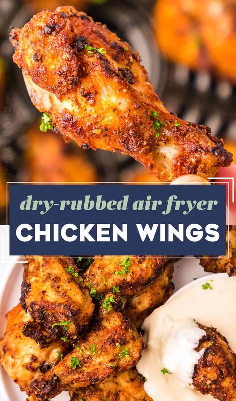 Split Chicken Wings Air Fryer, Air Fryer Fully Cooked Frozen Chicken Wings, Ninja Air Fryer Chicken Wings, Dry Rub Wings In Air Fryer, Drummettes In Air Fryer, Chicken Wing Dry Rub Recipes Air Fryer, Air Fryer Drummettes Crispy, Whole Wings In The Oven, Crispy Dry Rub Chicken Wings