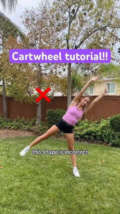 Learn a cartwheel in 1 MINUTE!! 🤸‍♀️ #tutorial #cartwheel #cheer #dance #gymnastics #acro #howto How To Do A Cartwheel In One Day, Elbow Cartwheel Tutorial, How To Do A Standing Backbend, How To Teach A Cartwheel Kids, How To Do A Cartwheel For Beginners Step By Step, How To Do A Kart Wheel, How To Cartwheel, Gymnastics Workout For Beginners, How To Do A Helicopter Cartwheel