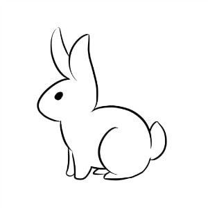 Small Rabbit Drawing, Outline Bunny Tattoo, White Bunny Tattoo, Simple Bunny Tattoo Outline, Small Bunny Drawing, Easter Tattoo Ideas, Rabbit Outline Tattoo, Bunny Outline Drawing, Simple Bunny Tattoo