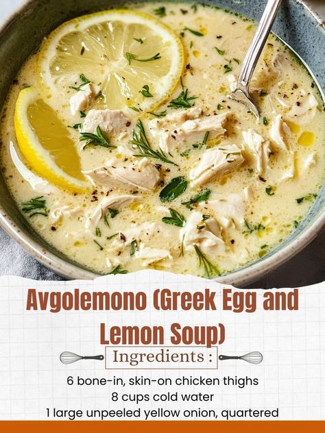 Greek Lemon Soup, Greek Soup, Lemon Chicken Rice, Greek Lemon Chicken Soup, Avgolemono Soup, Lemon Soup, Lemon Chicken Soup, Greek Tradition, Lemon Rice