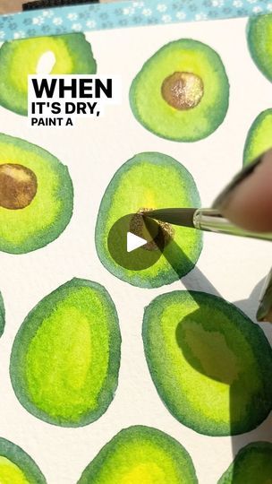 Facebook Watercolor Lemon Tutorial, Lime Acrylic Painting, Avocado Painting Watercolors, How To Mix Green Watercolor, Watercolor Citrus Fruit, Easy To Paint, Messy Art, Watercolor Fruit, Watercolor Lessons