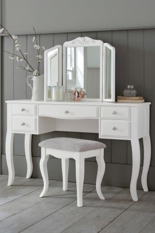 Makeup Vanity Ideas Bedrooms, White Dressing Tables, Aesthetic Interior Design, Drawing Room Decor, Dressing Table Design, Grey Furniture, Bedroom Vanity, Dressing Table Mirror, Dressing Tables