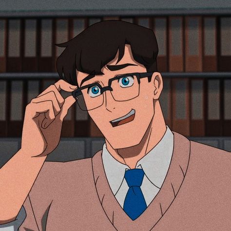 Clark Kent Animated, My Adventures With Superman Icon, Hear Me Out Male, Male Icons Anime, Super Man Cartoon, Clark Kent My Adventures With Superman, Icon Profile Picture Cartoon, Clark Kent Fanart, My Adventures With Superman Clark