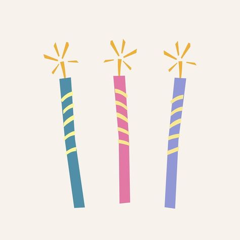 Birthday Candle Illustration, Cartoon Candles, Birthday Candles Aesthetic, Candle Collage, Birthday Vector Illustration, Birthday Elements, Candle Graphic, Birthday Graphics, Candle Illustration