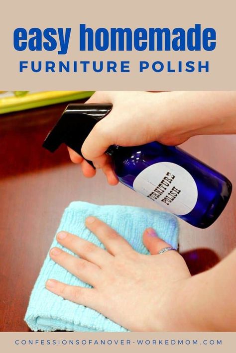 Homemade Wood Cleaner, Homemade Furniture Polish, Wood Furniture Cleaner, Diy Furniture Polish, Dusting Tips, Polish Recipe, Antiquing Furniture Diy, Diy Cleaning Products Recipes, Homemade Furniture