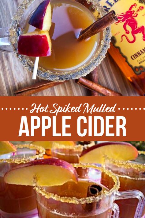 An cocktail display is the perfect way to properly welcome your family and friends into your home. This easy recipe for Hot Spiked Mulled Apple Cider is perfect for Thanksgiving and Christmas! Made with great fall flavors. #fallcocktails #falldrink #fallrecipes #cider #thanksgivingrecipes #holidaydrink #christmascocktail Apple Cider Spiked, Cocktail Display, Spiked Apple Cider, Mulled Apple Cider, Cinnamon Whiskey, Fall Flavors, Thanksgiving And Christmas, Fall Cocktails, Fall Drinks