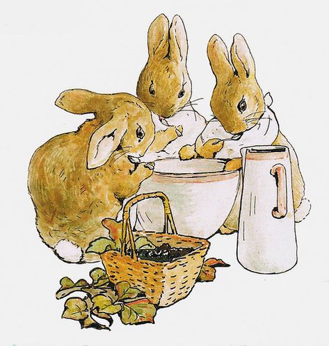 Beatrix Potter "Peter Rabbit - Flopsy, Mopsy, and Cotton-t… | Flickr Pitter Rabbit, June Bujo, Cozy Critters, Peter Rabbit Flopsy, Beatrix Potter Illustrations, Beatrice Potter, Peter Rabbit And Friends, Benjamin Bunny, Potter Art