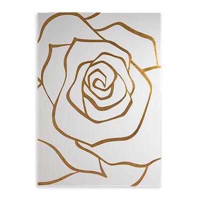 Stunning in its simplicity, and a beautiful addition to any interior, this stylized rose wall art piece is created with gold intarsia expertly handcarved into wood with a french white finish. Wall Mirror Decoration, Leaf Mirror, Modern Wallpaper Designs, Gold Art Painting, Christopher Guy, Mirror Decoration, Rose Wall Art, Wall Painting Decor, Rose Wall