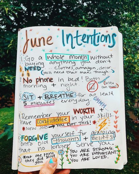 Monthly Intentions, New Month New Goals, Shape Fitness, Happy June, Smash Journal, New Goals, Journal Writing Prompts, Life Plan, New Month