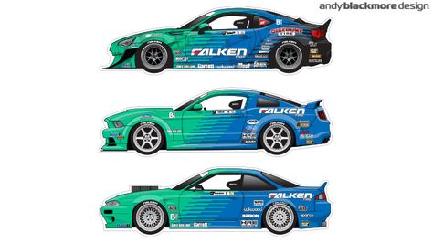 Falken Tires, Car Title, Car Ramps, Car Sticker Design, Rc Cars And Trucks, Racing Car Design, Car Wrap Design, Drifting Cars, Mazda Rx7