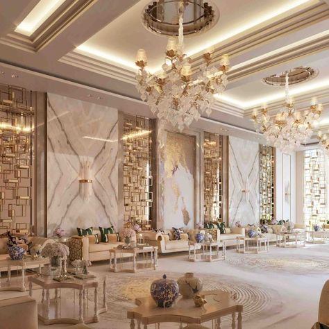 LUXURY MAJLIS DESIGN - Spazio Interior - Dubai Dubai Luxury Home Interior Design, Banquets Interior Design, Banquet Stage Design, Banquet Hall Wall Design, Function Hall Interior Design, Banquet Interior Design, Banquet Hall Design Interiors Luxury, Classic Lobby Design, White Luxury Interior