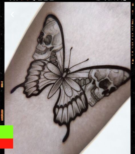 Skull Inspired Tattoo, Butterfly On Skull Tattoo, Zombie Butterfly Tattoo, Glowing Butterfly Tattoo, Obsidian Butterfly Tattoo, Skull In Butterfly Tattoo, Gothic Butterfly Tattoo Designs, Interesting Butterfly Tattoo, Small Skull Butterfly Tattoo