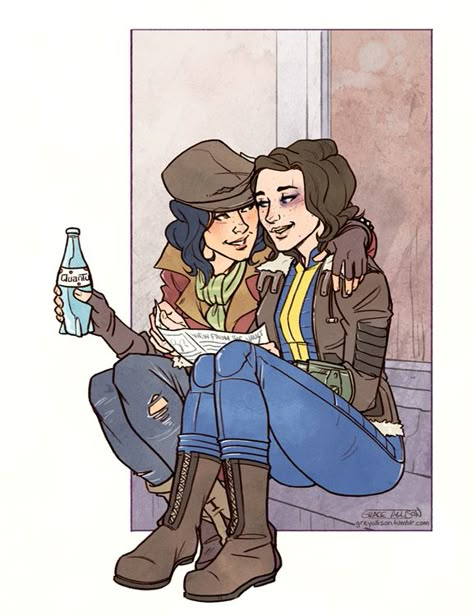 Piper and Gladys by greyallison on DeviantArt Fallout Piper, Piper Fallout, Fallout Pc, Fallout 4 Piper, Fallout 4 Fan Art, Fallout Four, Fallout Comics, Piper Wright, Fallout Meme