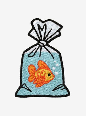 Goldfish Bag, Jacket Patches, Custom Embroidered Patches, Bag Patches, Bear Sweater, Patch Embroidery, Cute Patches, Velcro Patches, Name Patches