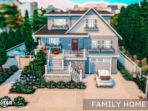 Sims 4 Family House, Sims Love, Lotes The Sims 4, Sims 4 House, Family Houses, Sims 4 Family, Sims 4 House Plans, Sims 4 House Building, Island Villa