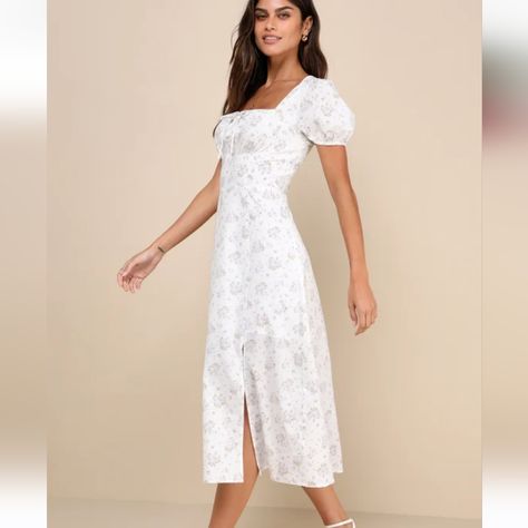 Women's Size M , Nwt Bust: Great For Any Cup Size. Waist: Fitted - Very Fitted At Natural Waist. Hip: Not Fitted - Fuller Skirt Allows Room For Hips Length: Mid-Calf Length. Size M Measures Approximately 46.5" From Shoulder To Hem. Shell: 100% Cotton. Lining: 100% Rayon. Hand Wash Cold. Do Not Bleach. Line Dry. Iron Low Heat. Lined To Mid-Thigh. Style 2297671 Open To All Offers!! Empire Waist Midi Dress, Confirmation Dresses, Engagement Photo Dress, Sunday Dress, Church Dresses, Empire Dress, Grad Dresses, Midi Dress Casual, Church Outfits