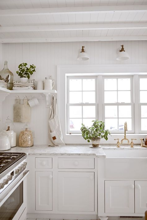 Wall Light In Kitchen, Farmhouse Kitchen Sconces Over Sink, Wall Lights Over Kitchen Sink, Sconces Kitchen Sink, Cottage Kitchen Lighting Ideas, Kitchen Lights Above Sink, Kitchen Wall Lights Ideas, Sconces Above Kitchen Sink, Farmhouse Sink Lighting