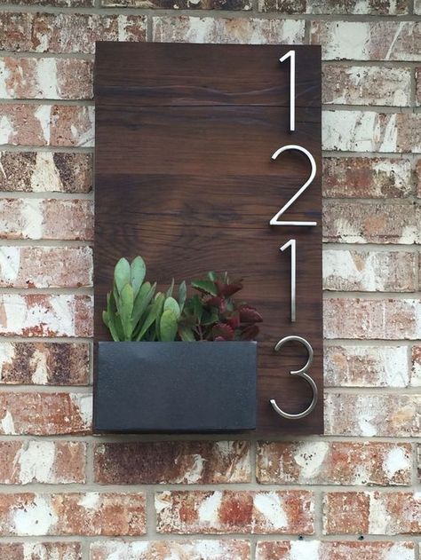 Door Update, Front Door Numbers, Window Planters, Flower Window, Door Numbers, Front Door Colors, House Number Sign, Front Door Design, Front Porch Decorating