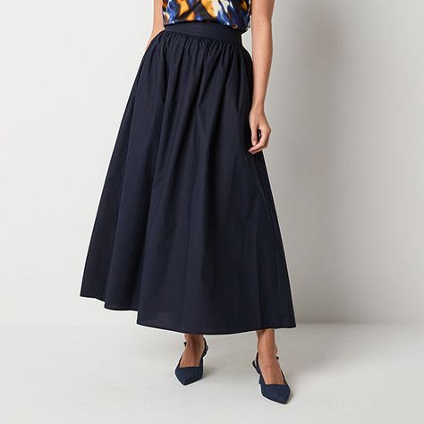 Worthington Womens High Rise Maxi Skirt, Color: Navy - JCPenney Maxi Skirt Blue, Womens Maxi Skirts, Baby Style, Maxi Skirts, Skirts Maxi, Hook Eye, Woven Cotton, Long Sleeve Bodysuit, Baby Fashion