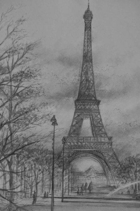 Eiffel Tower Clip Art, Paris Drawings, Scenery Sketch, Pencil Sketches Landscape, Eiffel Tower Drawing, Landscape Sketches, Paris Drawing, Hipster Drawings, Landscape Pencil Drawings