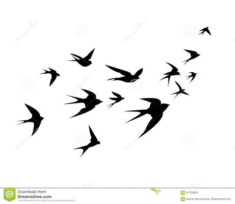 Flock Of Birds Illustration, Swallow Bird Illustration, Swallow Drawing Simple, Swallow Bird Drawing, Swallow Silhouette, Swallow Bird Tattoos, Swallow Birds, Happy Prince, Pretty Tattoo