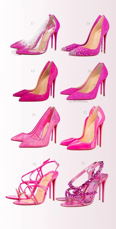 Pink Brunette, Pink Christian, Louboutin High Heels, Luxury Heels, Very High Heels, Soul Contract, Shoes Heels Classy, Fun Heels, Basic Wardrobe