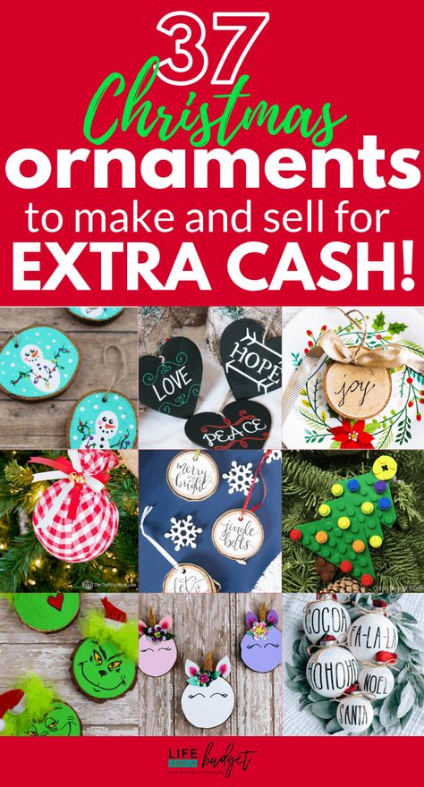 Are you looking for some simple, easy diy christmas ornament ideas that you could make and sell at craft shows, holiday markets, or on Etsy? Check out these 37 inspiring Christmas tree decoration ideas that can help you make extra money for the holidays. Ornaments To Make And Sell, Christmas Crafts To Sell Make Money, Christmas Ornament Ideas, Christmas Crafts To Make And Sell, Christmas Tree Decoration Ideas, Tree Decoration Ideas, Hand Lettered Christmas, Christmas Craft Show, Merry Christmas Tags