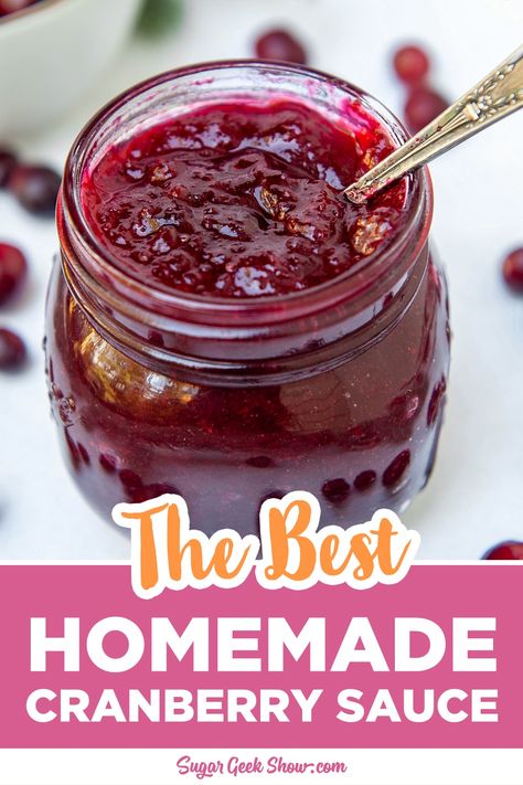 Homemade Cranberry Sauce With Orange, Cranberry Sauce With Orange, Homemade Cranberry Sauce Recipe, Easy Cranberry Sauce, Cranberry Orange Sauce, Homemade Cranberry Sauce, Tart Filling, Cranberry Sauce Recipe, Cranberry Sauce Homemade