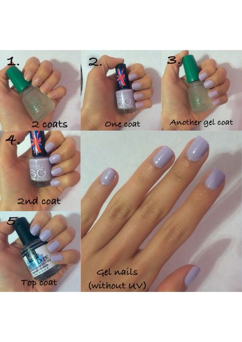 Easy gel nails! Without UV. Using: Gelous gel coat, any nail polish, and "out the door" top coat! Easy Gel Nails, Gel Nails At Home, Gel Nails Diy, Shellac Nails, I Love Nails, Nails At Home, Uv Light, Perfect Nails, Love Nails