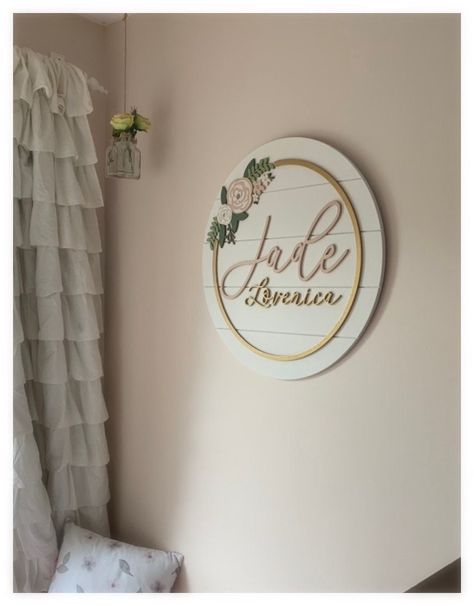 Baby Room Signs, Name Sign For Nursery, Name Board, Baby Girl Name, Name Wall Decor, Faux Shiplap, Benjamin Moore Colors, Girl Name, Decor Flowers